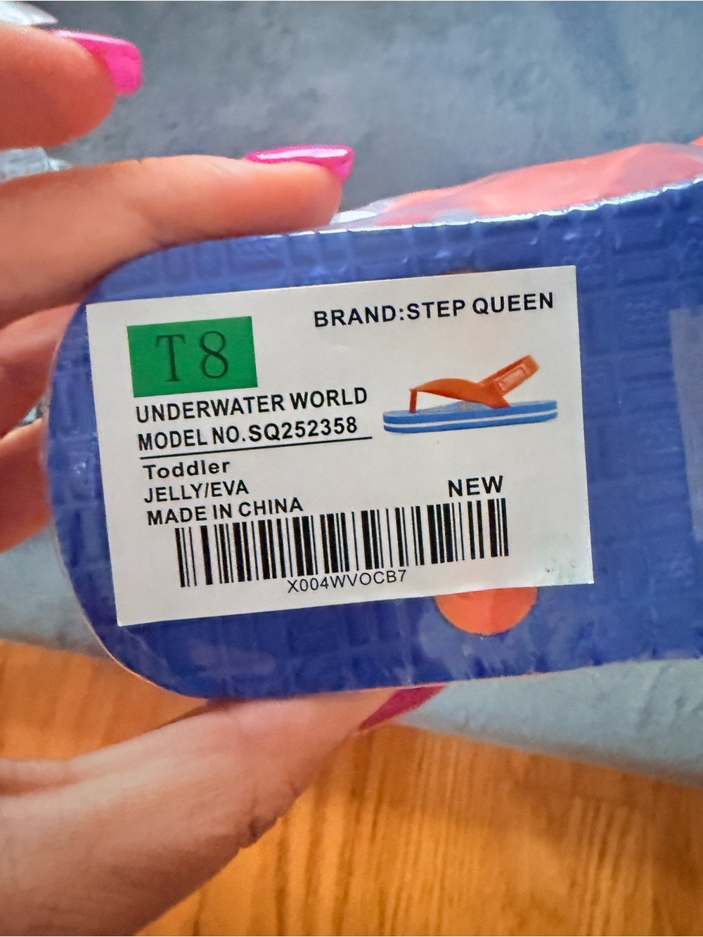 Step Queen Toddler Flip Flops in Blue and Orange